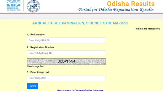 Odisha Board Class 12th Result