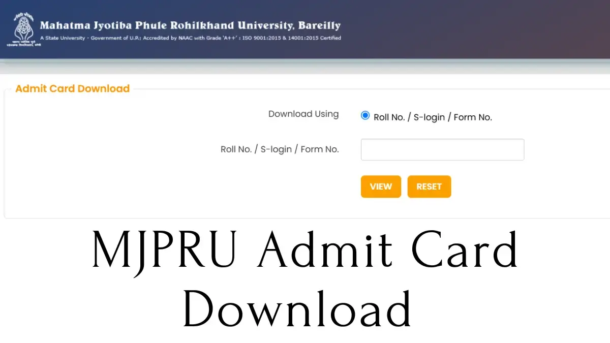 MJPRU Admit Card